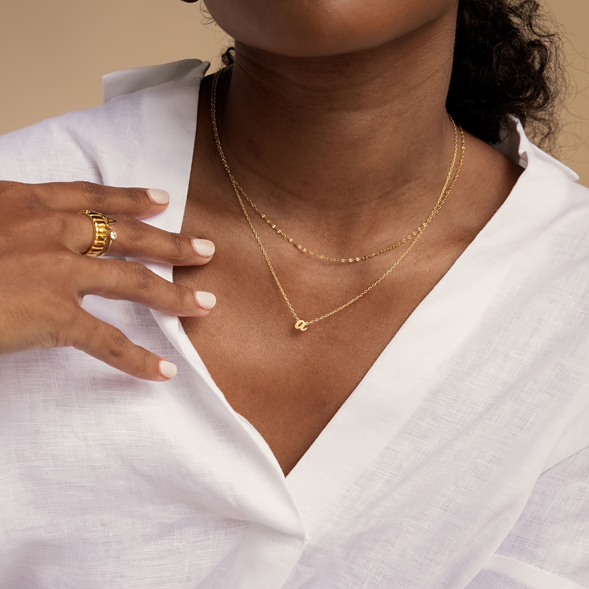 Personalized Women's Exquisite Pendant Necklace, 18K Gold Plated